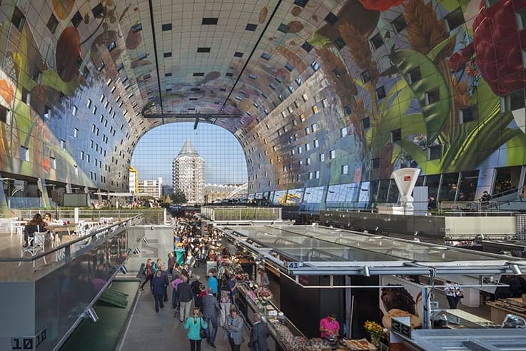 鹿特丹大菜市场的天花板壁画