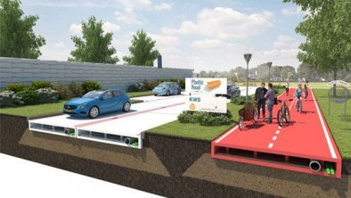 荷兰KWS公司回收塑料铺公路