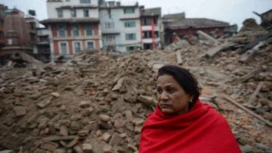 尼泊尔大地震灾民