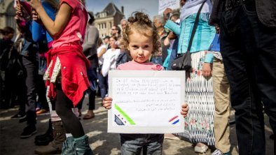 阿姆斯特丹欢迎叙利亚难民活动现场