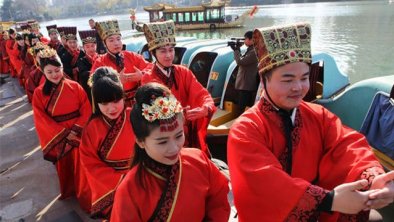 中国复古集体婚礼现场