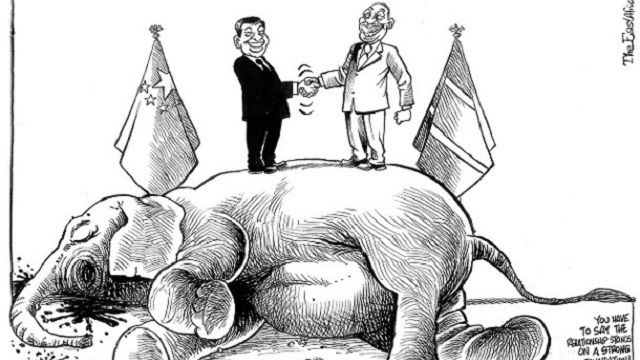 漫画选登：中肯关系与象牙贸易